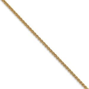 1.65mm, 14k Yellow Gold, Solid Spiga Chain Necklace, 18 Inch